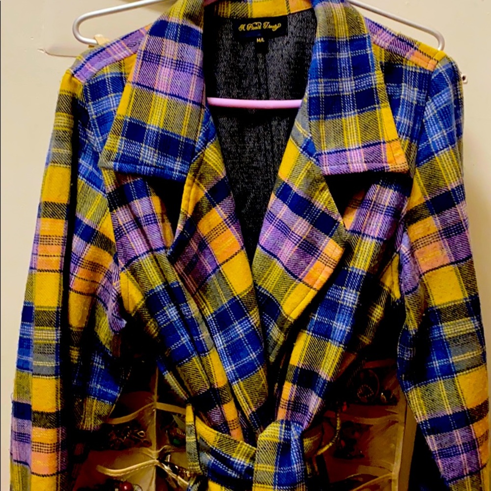 A Peace Treaty wrap coat plaid❤️